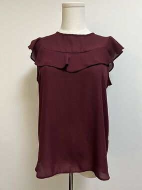 Streetwear Society Ruffle Yoke Camisole - Burgundy